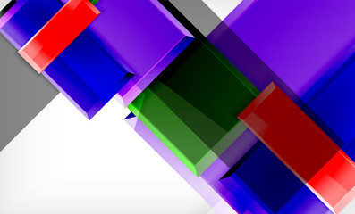 Bright colorful square shape blocks geometrical background