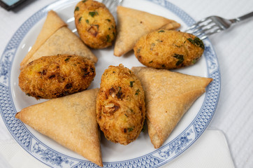 A Few Traditional Portugese Starters Served on a Plate