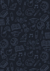 Back to School banner with hand draw doodle background. Vector illustration.