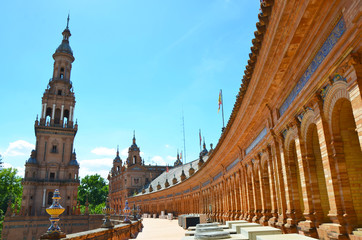 Architecture at Plaza de Espana, Seville, Spain