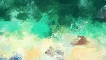 Fototapeta na wymiar broad brush strokes of tea green, teal green and medium aqua marine color paint. can be used for wallpaper, cards, poster or creative fasion design elements