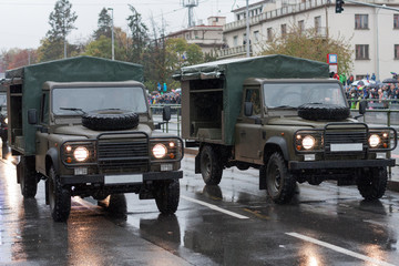 Obraz premium Armour off road vehicle on military parade in Prague, Czech Republic