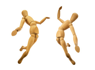 Two jumping figure painting model
