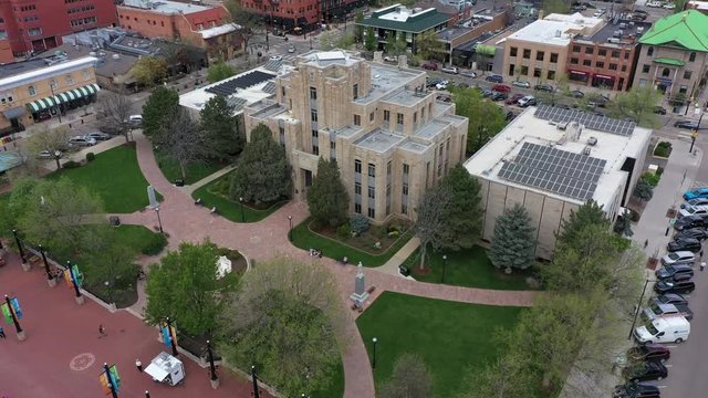 Aerial view of Boulder downtown Colorado