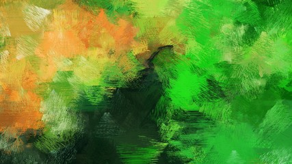 golden rod, forest green and very dark green color brushed stroke background. vintage texture can be used for wallpaper, cards, poster or creative fasion design elements