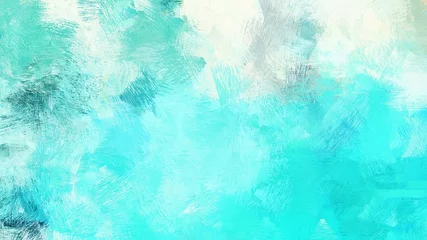 Schmutziger Pinsel streicht Hintergrund mit Aquamarine-, Türkis- und Honigtaufarben. Grafik kann für Tapeten, Karten, Poster oder kreative Designelemente verwendet werden © Eigens