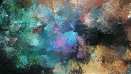 Naklejka premium dark slate gray, tan and medium aqua marine color painted vintage background. brush strokes illustration can be used for wallpaper, cards, poster or creative fasion design elements