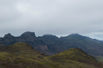 Iceland mountains and clouds 