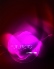 Shiny neon geometric waves template