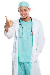 Young doctor portrait occupation education man success successful smiling isolated on white