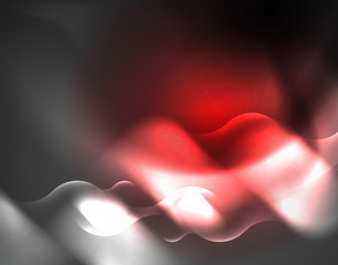 Shiny metallic neon waves vector design