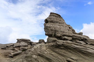 Sphinx rock in Bucegi Mountains Carpathians Romania