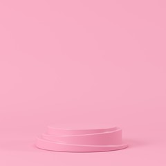 Abstract pastel color geometric shape, podium display for product. minimal concept. 3d rendering background.