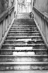 Fototapeta na wymiar Black and white stairway