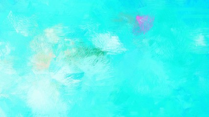 Fototapeta na wymiar turquoise, bright turquoise and pale turquoise color painted vintage background. brush strokes illustration can be used for wallpaper, cards, poster or creative fasion design elements