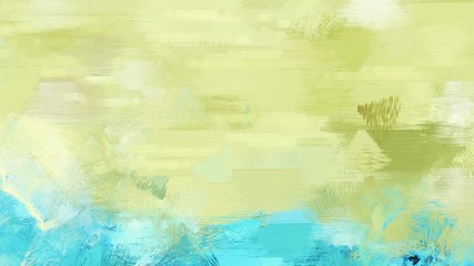 pale golden rod, medium turquoise and pale turquoise color brushed vintage background. can be used for wallpaper, cards, poster or creative fasion design elements
