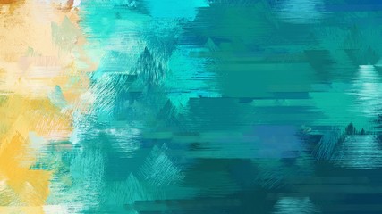 grunge dirty brush strokes background with teal, dark cyan and pale golden rod colors. can be used for wallpaper, cards, poster or creative fasion design element