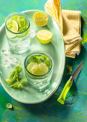 tea with lemon and mint