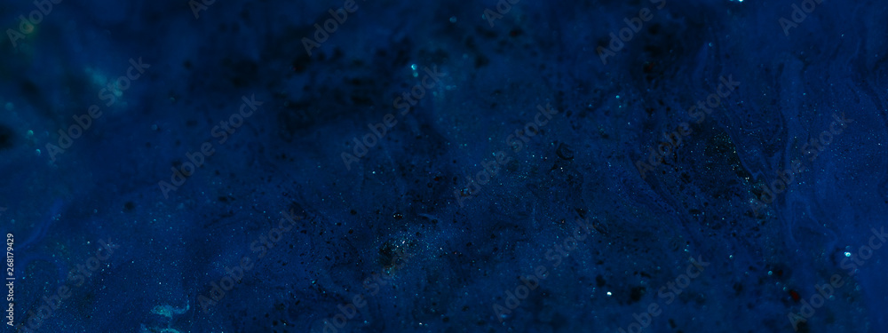 Wall mural abstract dark blue gradient paint background. acrylic texture space nebula like pattern. rough uneve