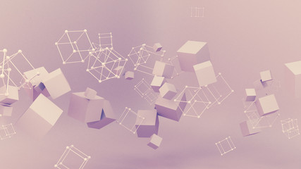 Abstract pink purple background, studio minimalism particle. 3d illustration, 3d rendering.
