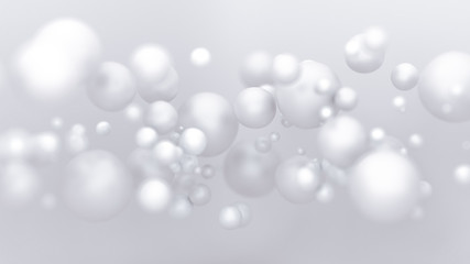 Bright white background with balloons. 3d illustration, 3d rendering.