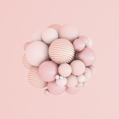 Pink white light background, studio and pedestal. 3d illustration, 3d rendering.