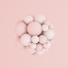 Pink white light background, studio and pedestal. 3d illustration, 3d rendering.