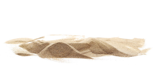 Fototapeta na wymiar Pile desert sand dune isolated on white background, clipping path