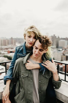 Sweet hipster couple in New York City