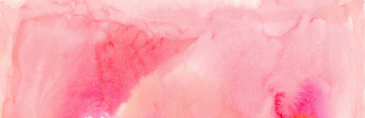 Watercolor hand drawn pink background. Artistic texture, subtle colors, flowing, handmade. For print, web, banner, postcard, textile.