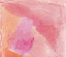 Watercolor hand drawn pink background. Artistic texture, subtle colors, flowing, handmade. For print, web, banner, postcard, textile.