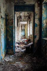 Destroyed building from the inside, war, Chernobyl