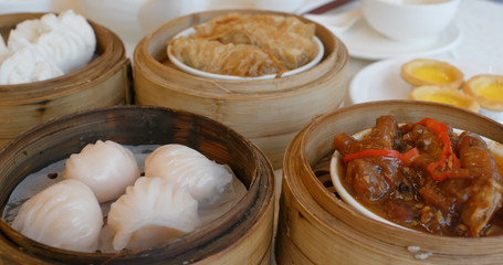 Chinese dim sum in restaurant