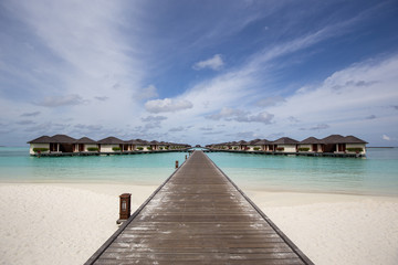 Fototapeta na wymiar Maldives Paradise Island Resort Villas
