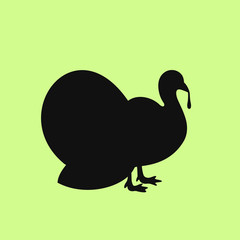 Turkey silhouette vector icon