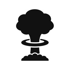 Atom bomb explosion vector icon