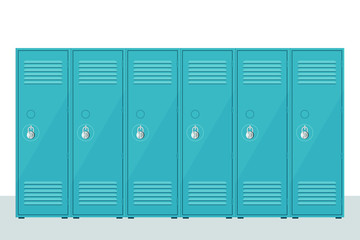 Metal school locker vector illustration isolated on white background
