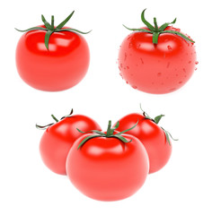 Tomatoe set. 3d rendering illustration isolated