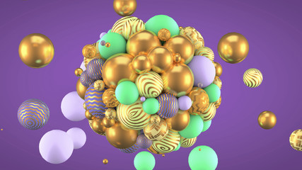 Abstract background with elements. 3d illustration, 3d rendering.