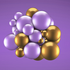 Abstract background with elements. 3d illustration, 3d rendering.