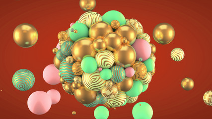 Abstract background with elements. 3d illustration, 3d rendering.