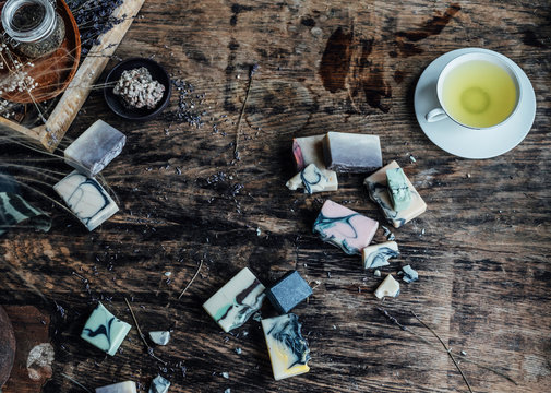 Homemade Natural Soap on Table