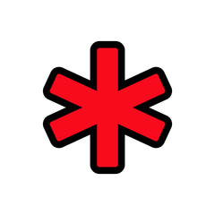 Obraz premium The star of life - medical ambulance symbol, simple icon on a white background. Vector illustration