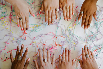 Diverse Hands with Nail Art