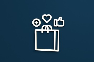 yellow 3D illustration and blue background