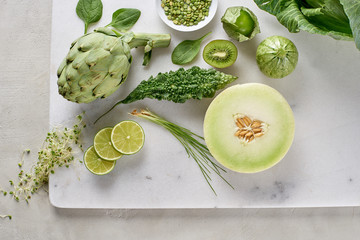 Healthy Organic Green Fruit and Vegetables