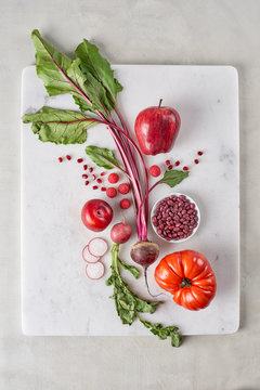 Healthy Organic Food by Color Group Red