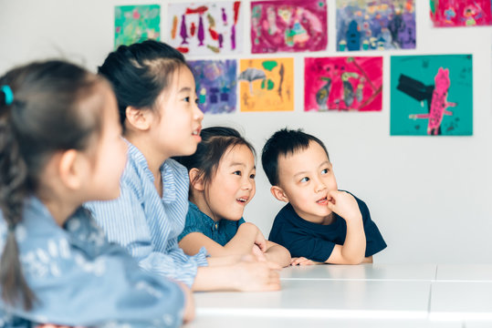 Preschool kids  in classroom