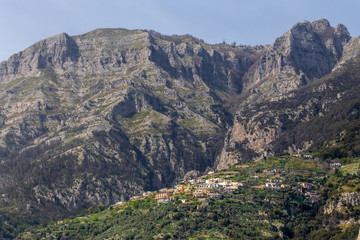 Naklejka premium the village of Vettica Maggiore on the Amalfi Coast in Italy