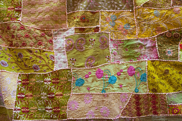 Close view of a traditional fabric in Rajasthan,India